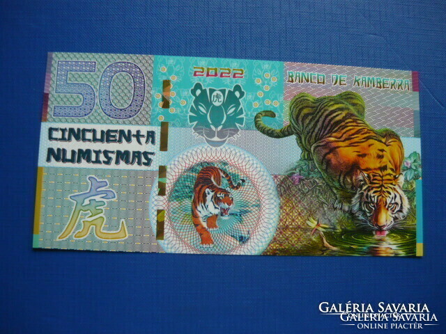 KAMBERRA 50 NUMISMAS 2022 TIGRIS ÉVE! RITKA FANTÁZIAPÉNZ! UNC!