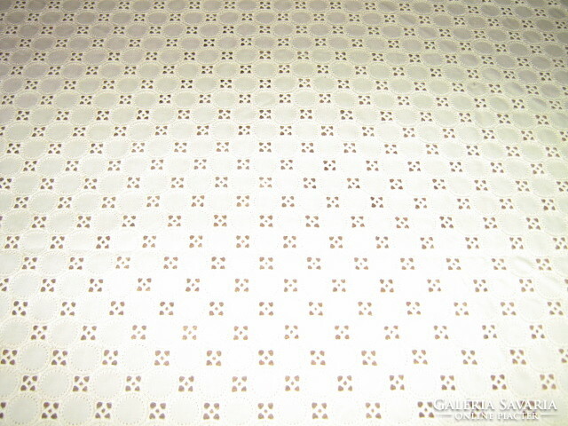 Beautiful cream-colored madeira tablecloth