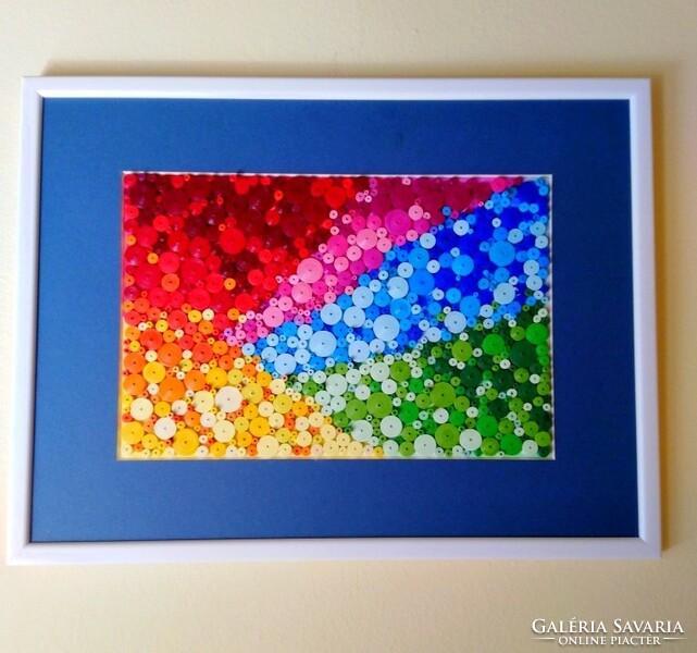 Wall picture in size 42x32 cm, with intense colors, quilling technique