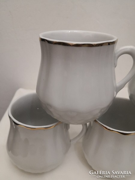 Zsolnay belly porcelain mug with gilded rim