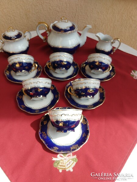 Zsolnay pompadour i es, 6-person tea set,, flawless,,, no minimum price,,