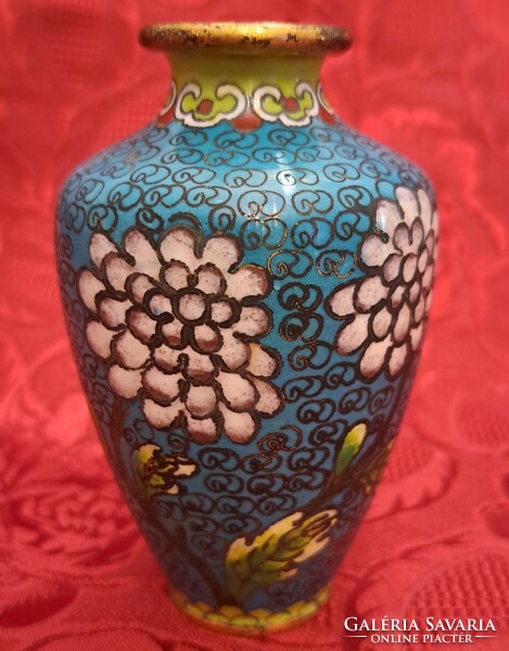 Diaphragm enamel copper vase, old cloisonné (l4624)