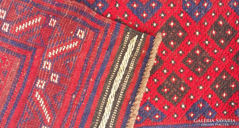 Afghan hand-knotted running rug with a beautiful kilim band. Negotiable!