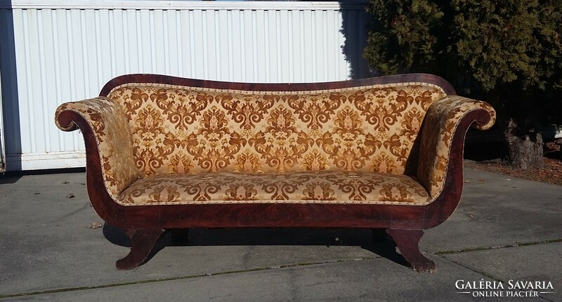 Beautiful Biedermeier sofa with antique rare shape