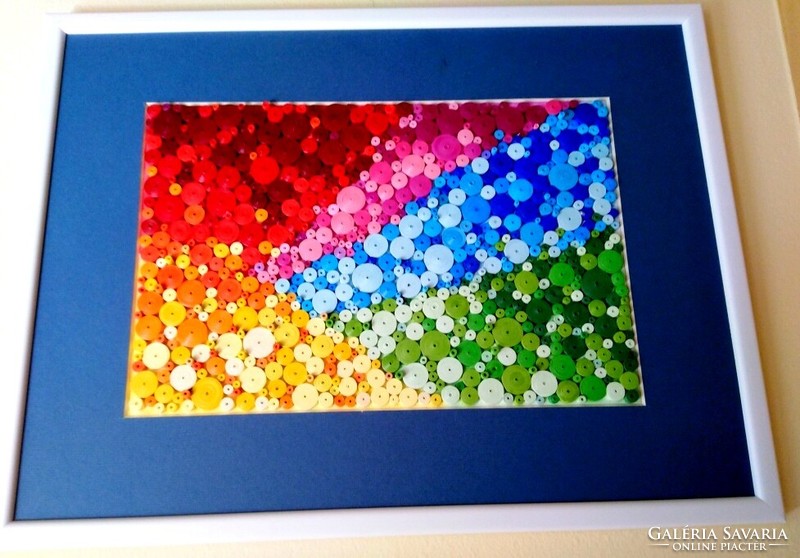 Wall picture in size 42x32 cm, with intense colors, quilling technique