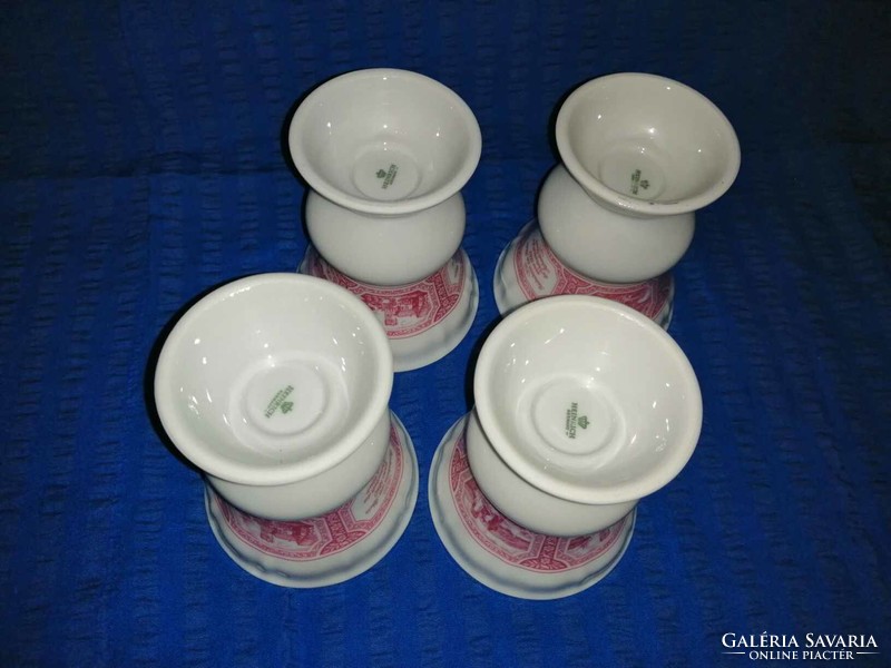 Retro heinrich w. Germany porcelain goblet Rudesheim Rhein anno 1860 4 pieces in one (a2)