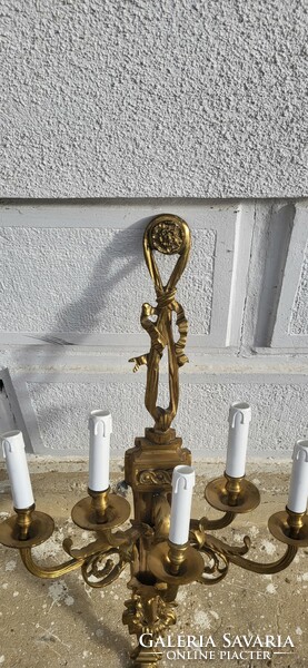 Copper wall arm in a pair of 5 branches, 86 cm high