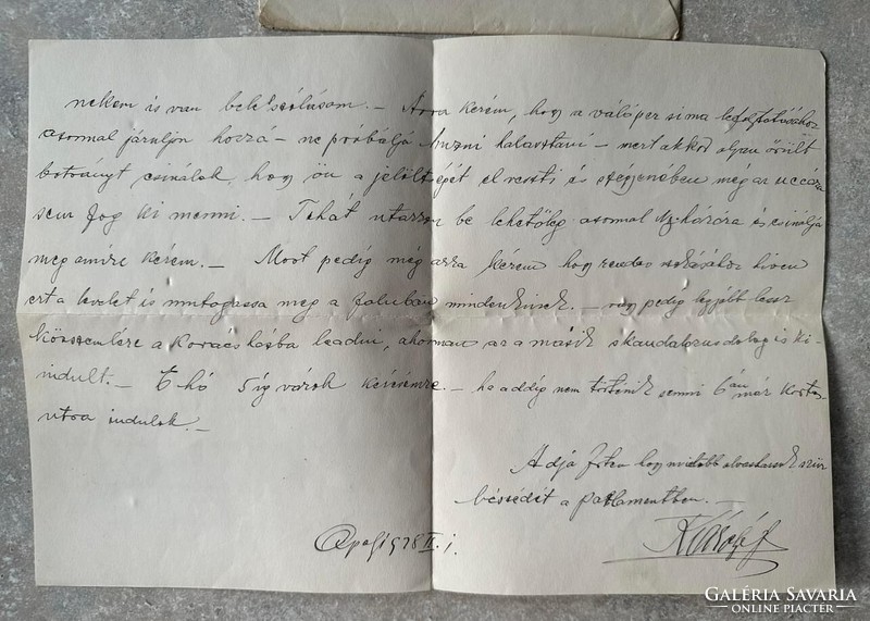 Fenyegető levél viaszpecséttel, Dr. Baráthy Béla birtokosnak 1928