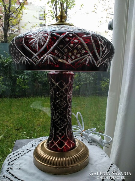 Fantastic ruby crystal lamp from the 50s!