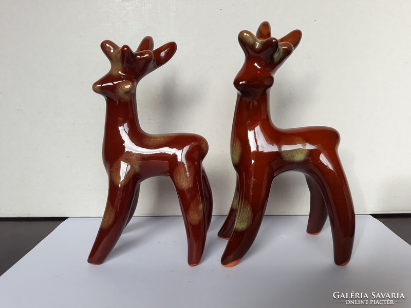 Pair of ceramic deer