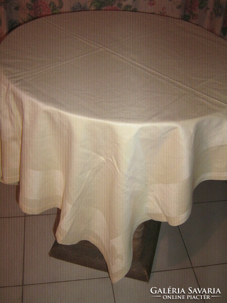 Beautiful pale yellow high-quality damask tablecloth