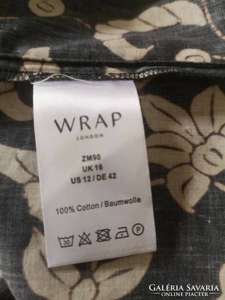Wrap London 44-46 cotton canvas maxi long dress