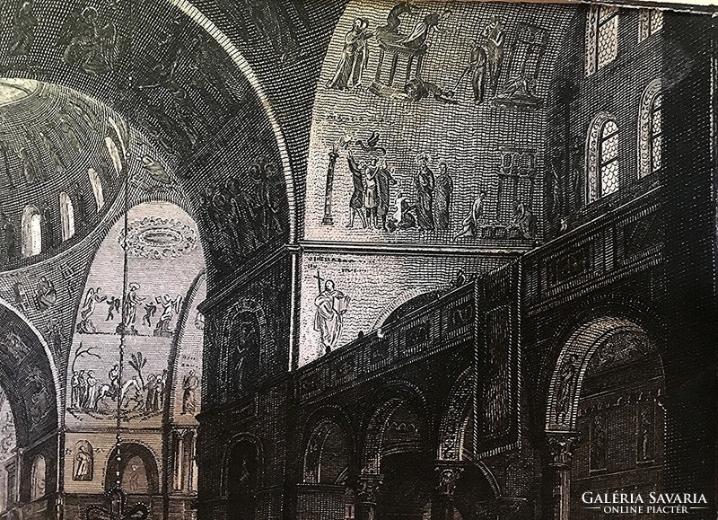 Szent Márk-bazilika (belső részlet),1840 körüli acélmetszet