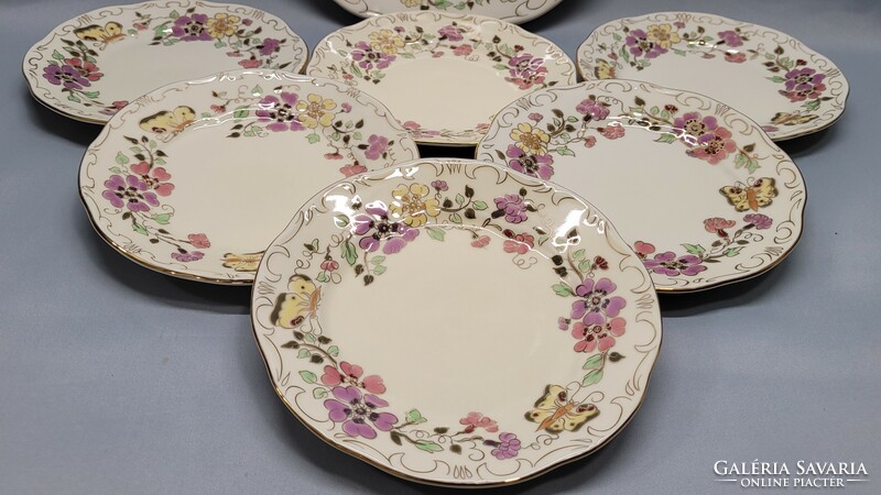 Zsolnay butterfly cake set for 6 people