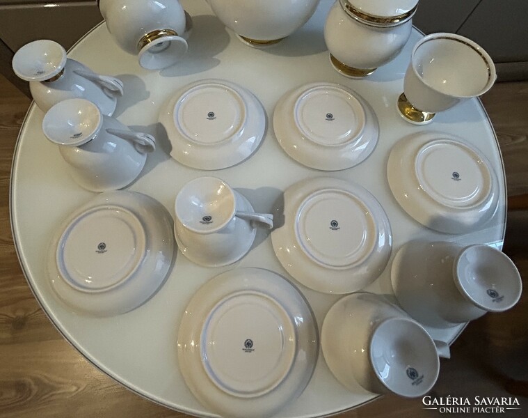 Hollóházi Holdfény arany kollekció porcelán teáskészlet