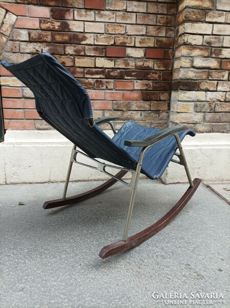 Mid century lounge chair, takeshi nii rocking chair, modernism, in blue color