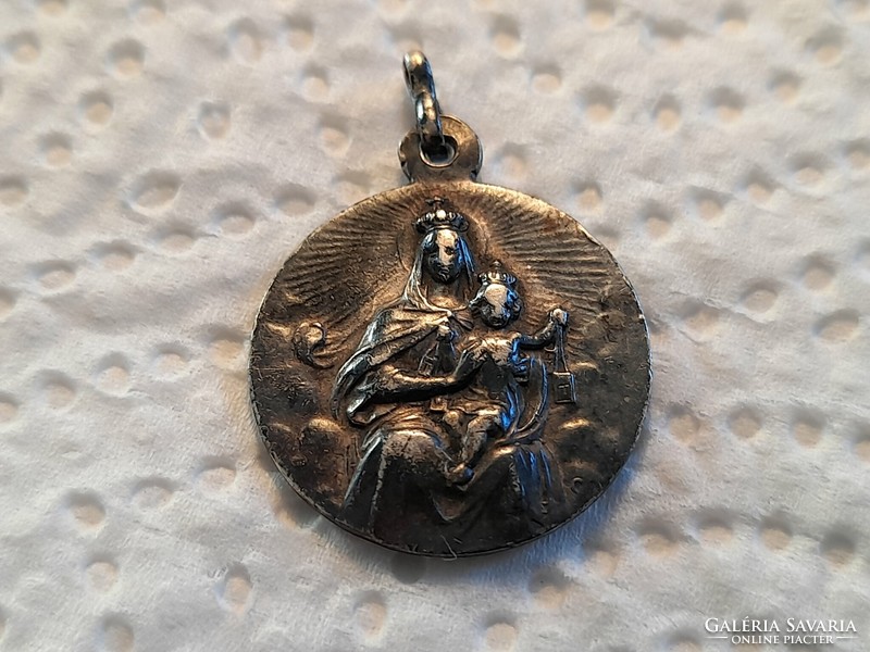 2 db. antik ezüst Jézus / Mária medál