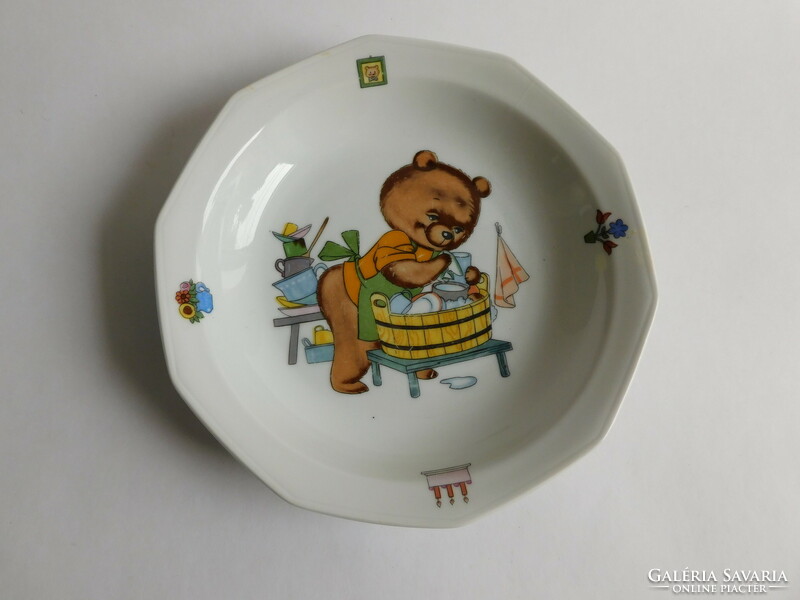 Winterling Bavarian vintage children's plate with sink teddy bear