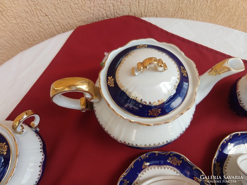 Zsolnay pompadour i es, 6-person tea set,, flawless,,, no minimum price,,