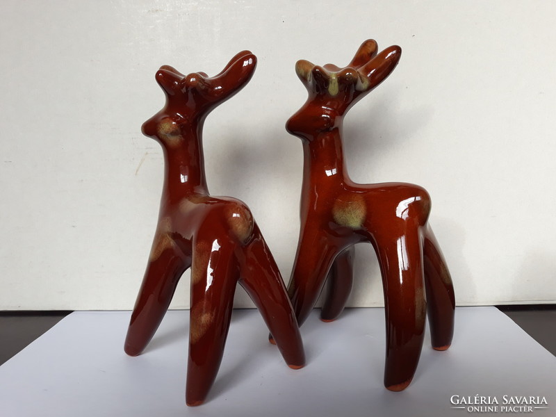 Pair of ceramic deer