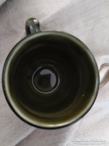 English ceramic, coffee - tams / deep green