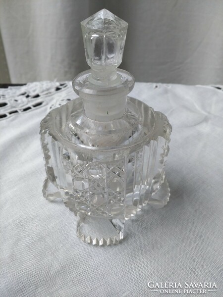 Antique crystal perfume holder, decorative glass