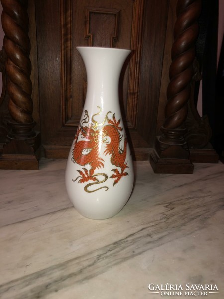 Sárkány mintás porcelán váza