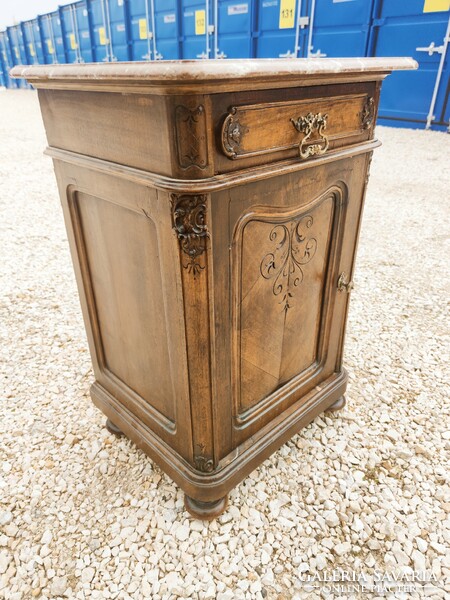 Antique Viennese baroque small chest of drawers with marble top from the 1800s