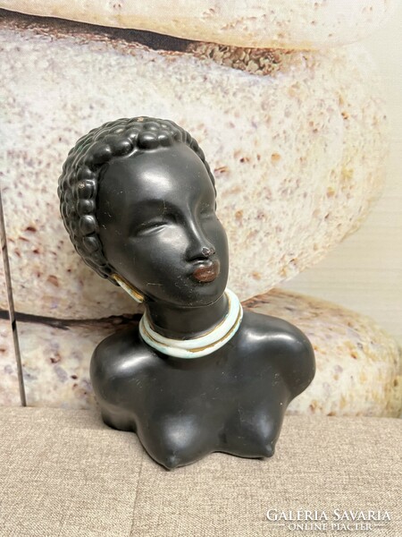 Margit Izsépy art deco African female breast sculpture a74