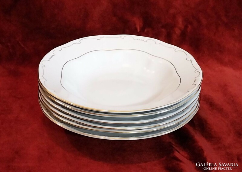 6 zsolnay feathered deep plates