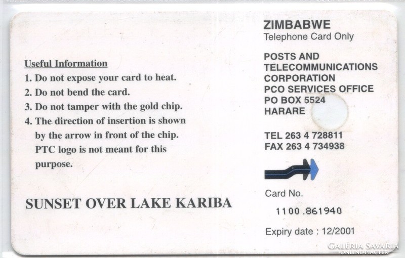 Külföldi telefonkártya 0506 Zimbabwe    1990