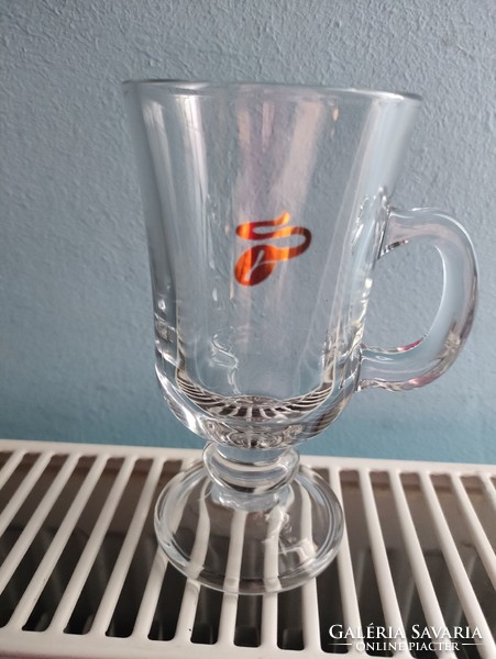 Irish coffee glass with golden coffee beans. (Tchibo).