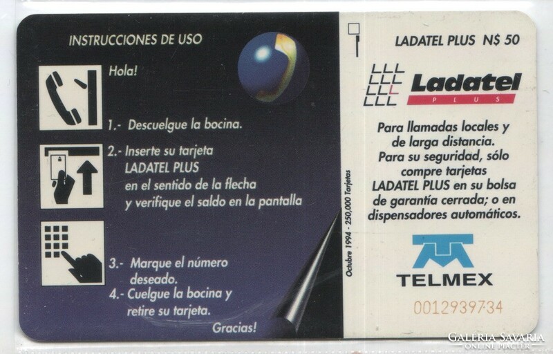 Foreign phone card 0510 Mexico 1996