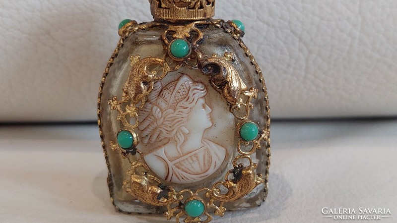 Antique fire-gilded perfume bottle