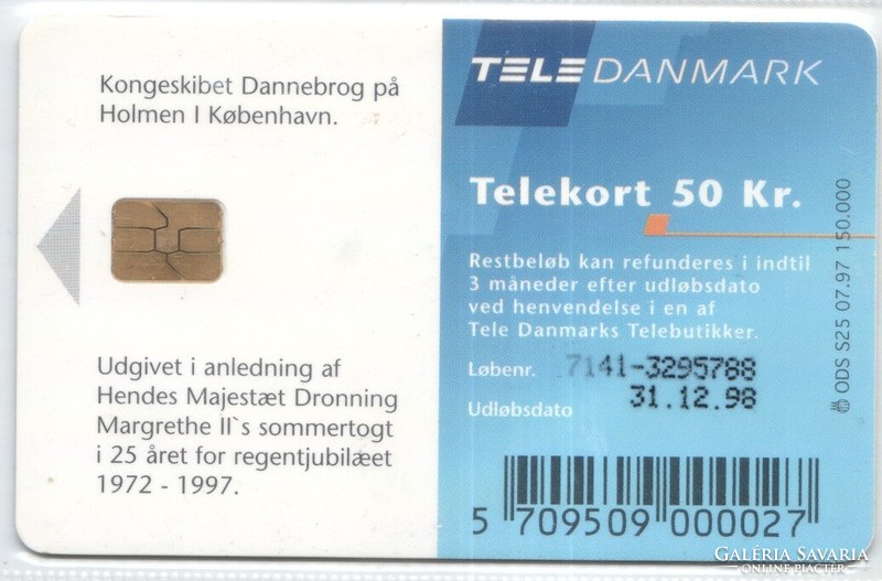 Foreign phone card 0498 Denmark 1997