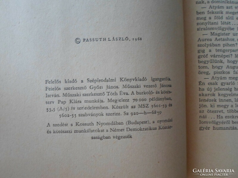 Passuth László: Esőisten siratja Mexikót (Szépirodalmi, 1968)