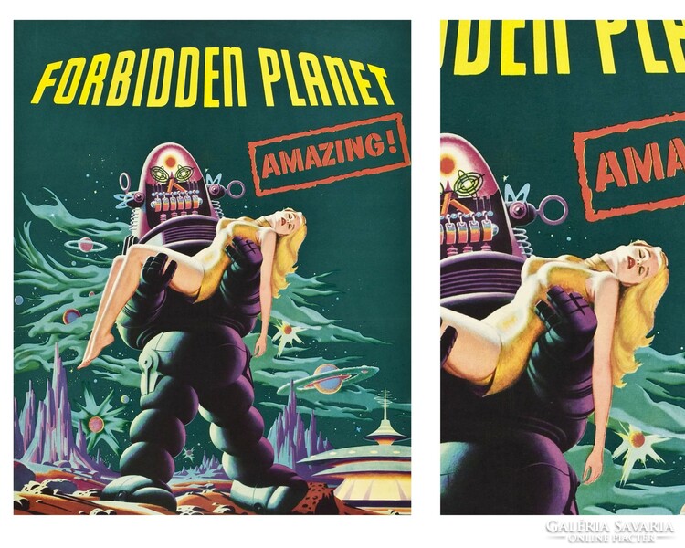 A Forbidden planet című film plakátja (1956) kromilitográfiai alkot﻿ás, reprodukció