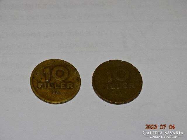 Hungarian state change 10 fils 1946 1947 2 pieces !!! Copper