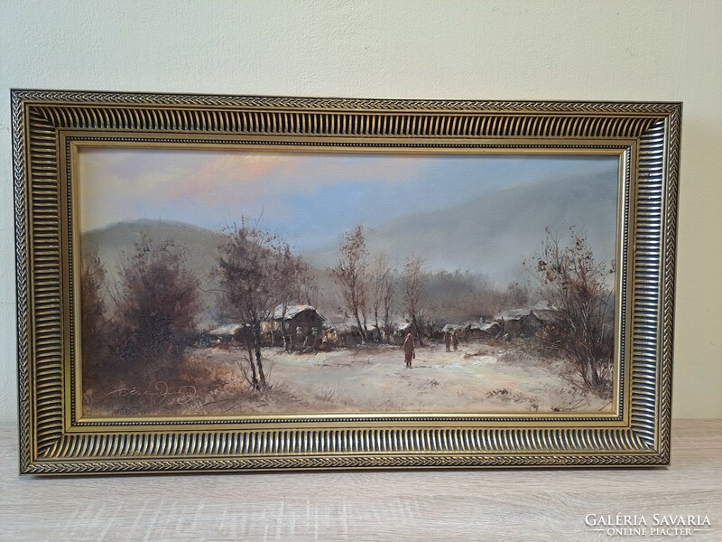 Jenő Bóna - winter dawn 60x30 cm