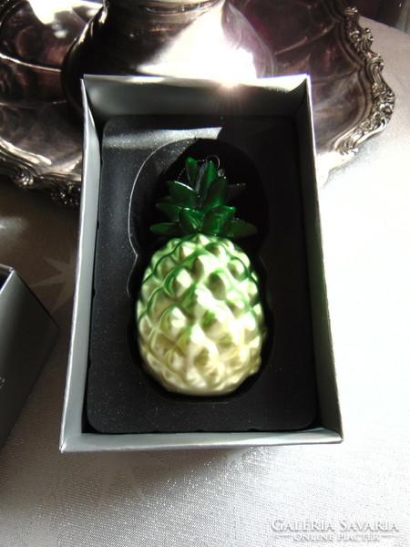 Glass pineapple Christmas tree decoration 2 pieces together