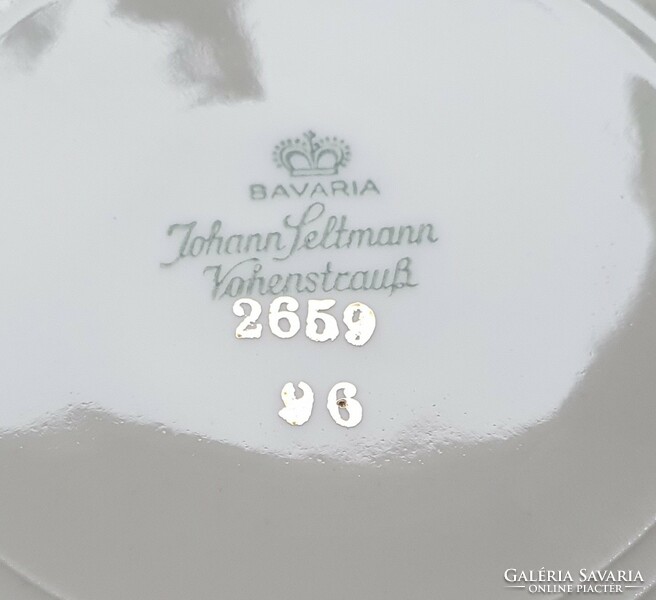 Johann Seltmann V Bavaria német porcelán kávés, teás reggeliző szett hiányos csésze kistányér tányér