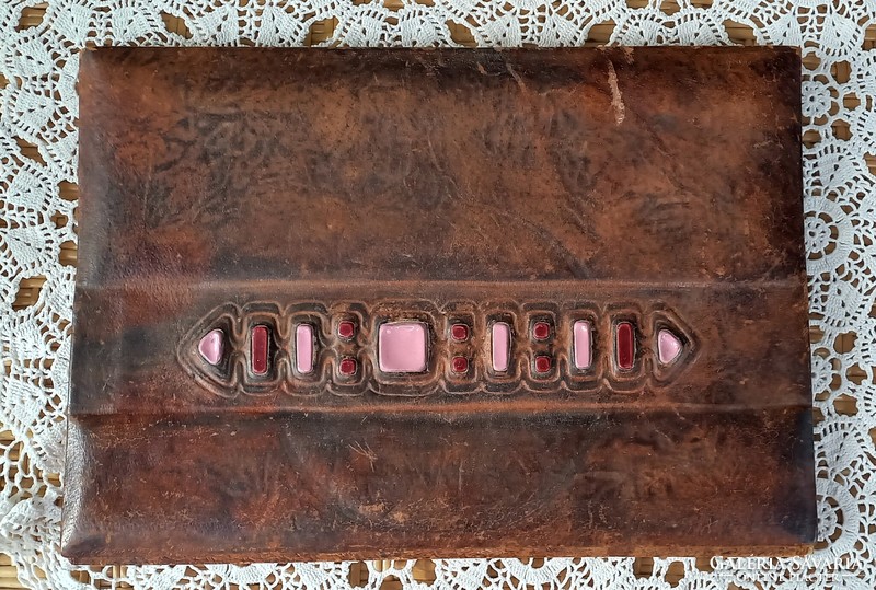 Leather folder with ceramic decorative insert Bulgarian