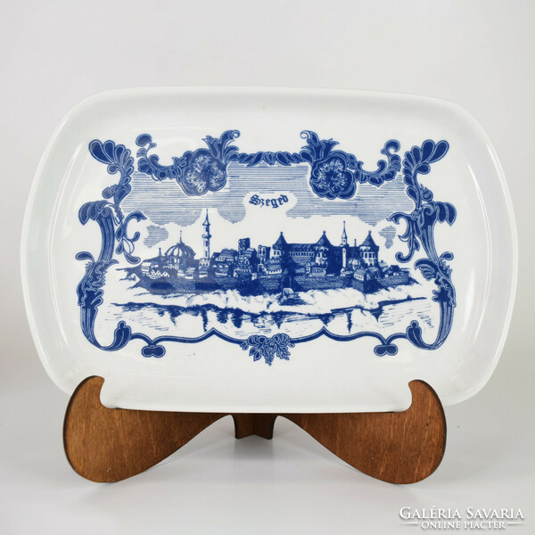 Alföldi porcelain, short drink set with a view of Szeged