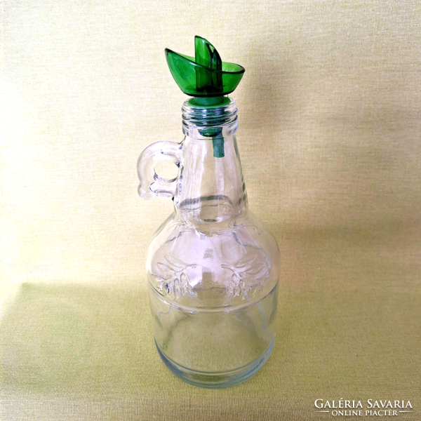 Olive oil glass pourer, jug with stopper