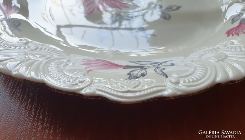 Bavaria német porcelán tálaló süteményes tál tányér virágos régi vintage kínáló virág
