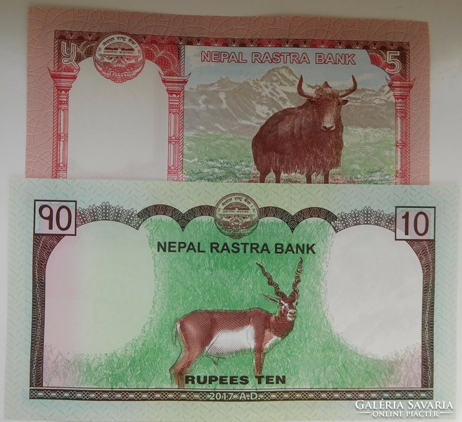 Nepál 5-10 rupees 2017 UNC