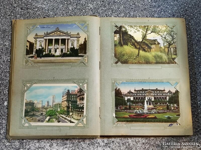 Old postcard collection, in art nouveau albums (in two albums)