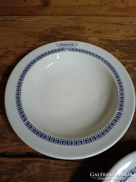 Deep plates used by a passenger catering company, with logo, passenger catering, retro porcelain