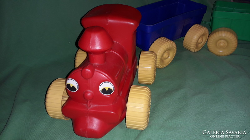 Old dmsz faultless pullable toy plastic train assembly 65 cm assembled according to the pictures