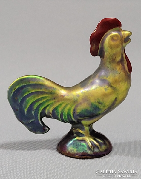 Old Zsolnay eosin mini rooster